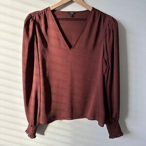 Express Burgundy V-Neck - Womens - Large